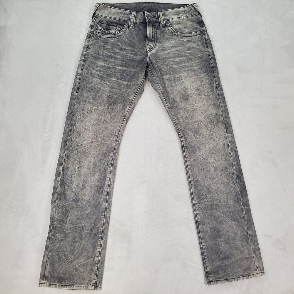 True Religion Jeans Ricky Mens 30x33 Relaxed Straight Flap Pocket Lightweight